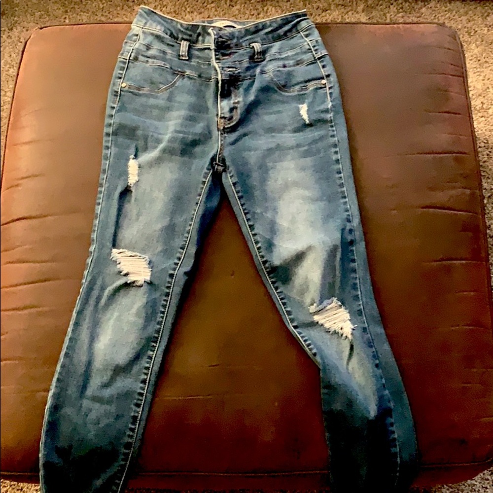 Ripped Blue High-Wasted Refuge Jeans